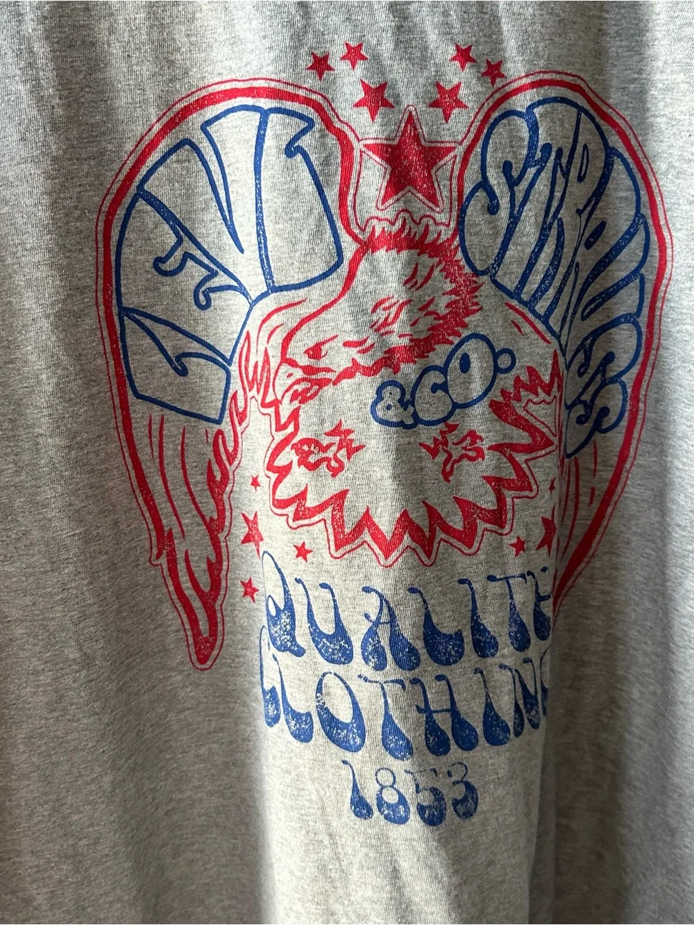 Levi's Gray relaxed fit Short Sleeve Tee with Red & Blue patriotic Graphic XXL